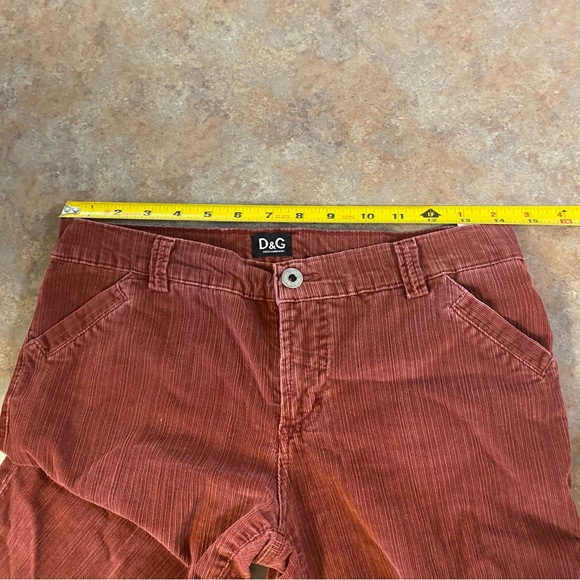 Dolce & Gabbana D&G Corduroy Pants Straight Leg Red Maroon Vintage Look 28 42 - Picture 4 of 13